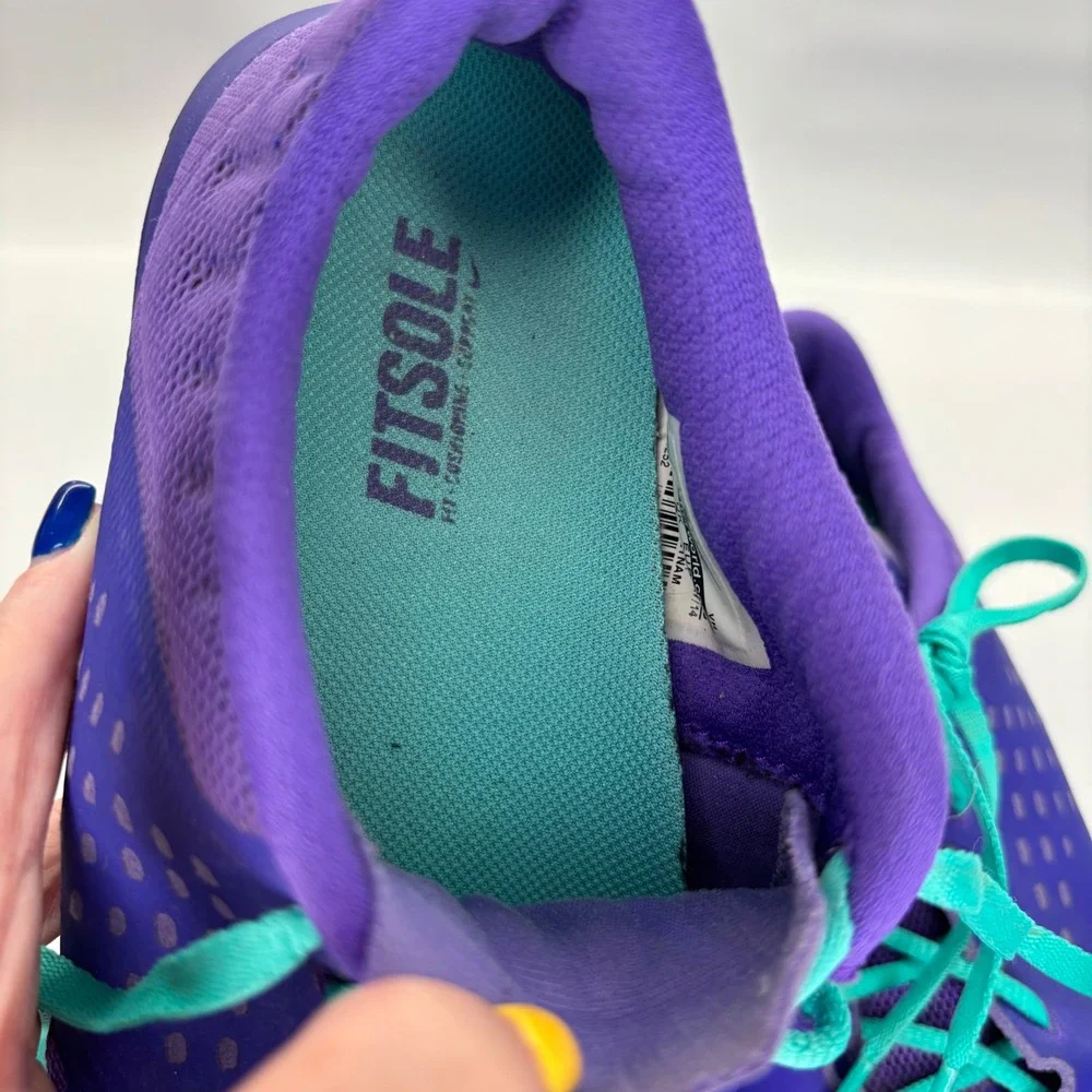 Nike‎ FS Lite Run 2 Womens 8.5 Purple Teal Running Shoes 684667-500